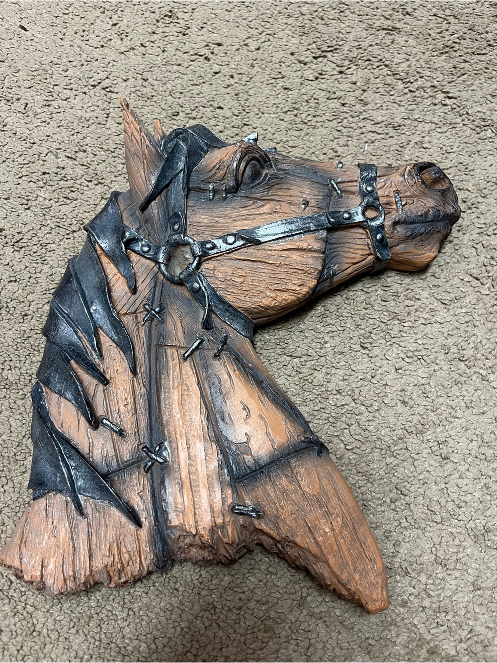Brown and Black Horse Head Wall Art Hanging - Decorative Home Accent
